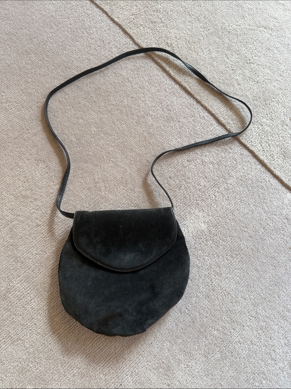 Bottega Veneta Black Suede Crossbody Bag